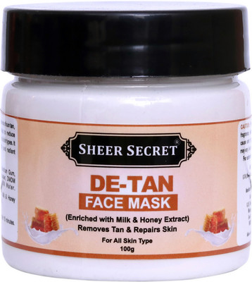Sheer Secret De-Tan Face Mask 100g - Removes Tan & Repairs Skin, For All Skin Types(100 g)