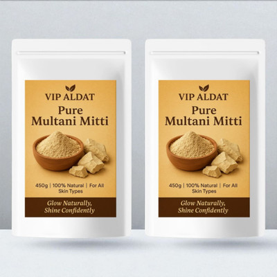 VIP ALDAT Organic Multani Mitti Powder for Fresh Youthful Skin – Pack of 2 (2×450g)(900 g)