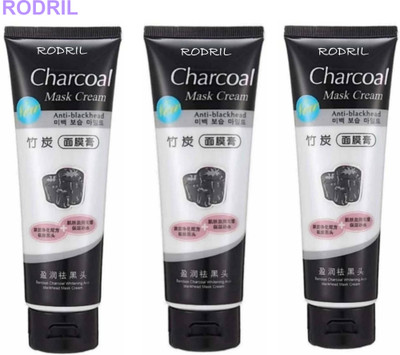 rodril CHARCOAL MASK PEEL-OFF FOR DEEP PIMPLE CLEANSE PACK OF 3(390 ml)