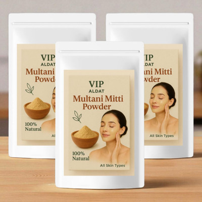 VIP ALDAT Multani Mitti Natural Fresh Glow Formula with Herbal Skin Secrets(450 g)