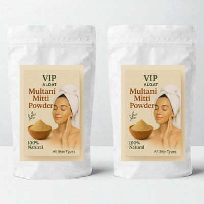 VIP ALDAT Pure Herbal Multani Mitti for Bright Skin – Pack of 2 (2×400g)(800 g)