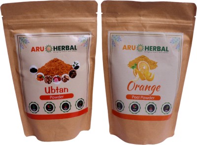 aru herbals Combo of Ubtan and Orange Peel Powder Glowing Skin Anti Ageing Face Mask(350 g)