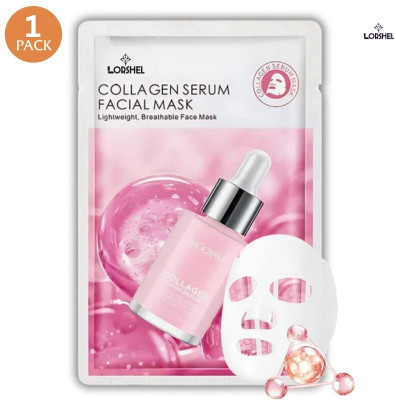 LORSHEL Collagen Face Mask Bio Collagen Face Sheet Mask for Reducing Fine Lines(25 ml)
