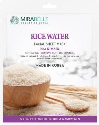 MIRABELLE COSMETICS KOREA Rice Water Facial Sheet Mask(25 ml)