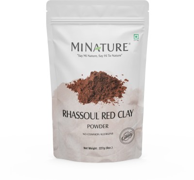 mi nature Rhassoul Red Clay Powder For Face Deep Cleansing,Even Skin tone, Acne Care and Hair Care| 227g(8 oz)(227 g)