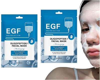 nuvya EGF Repair & Glow Facial Mask – 2 Sheet Edition Pack of 2(25 ml)