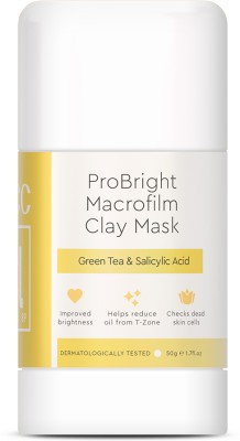 VLCC Clinic ProBright Macrofilm Clay Mask | Oil control & anti-pigmentation, matte finish(50 g)