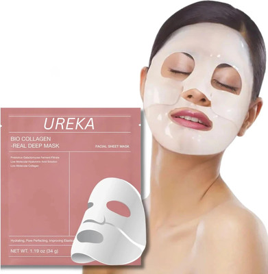Ureka Bio-Collagen Overnight Korean Glass Skin Hydrogel Face Mask for Deep Hydration(34 g)