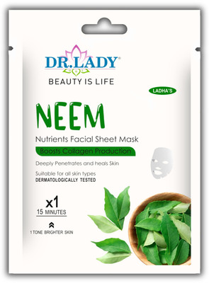 DR.LADY Neem Facial sheet Mask for Glowing & Brightening Skin(4.75 ml)