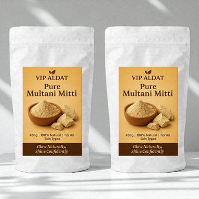 VIP ALDAT Multani Mitti Glow Diamond LuxeX Herbal Long Lasting Glow Pack 2 (2×450g)(900 g)