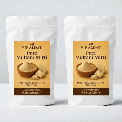 VIP ALDAT Multani Mitti Herbal Natural Glow Face Pack (450g × 2 = 900g)(900 g)