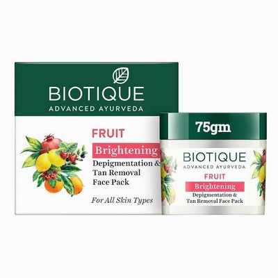 BIOTIQUE Fruit Brightening Depigmentation & Tan Removal Face Pack 75gm(75 g)