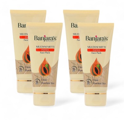 Banjaras Papaya Multani Mitti Face Pack - 50g (Pack Of 4)(200 g)