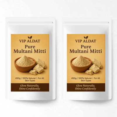 VIP ALDAT Multani Mitti Glow RadianceMax Herbal Bright Skin Pack 2 (2×450g)(900 g)