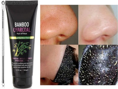 manasona Charcoal Peel off Mask | Face Pack for DeTan & Blackhead Removal(130 g)