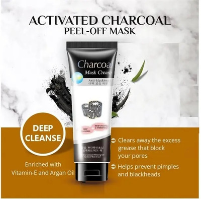EVERERIN Charcoal Tube Deep Cleaning Face Mask for Face Nose Acne Pores(100 ml)
