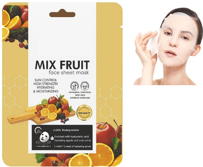 Neycare sheet mask for dry skin mix fruits sheet mask pack of 1(25 g)