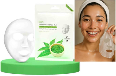 GULGLOW99 NEEM SHEET MASK WITH SERUM THAT BOOSTS THE COLLAGEN PRODUCTION SHEET MASK(20 g)