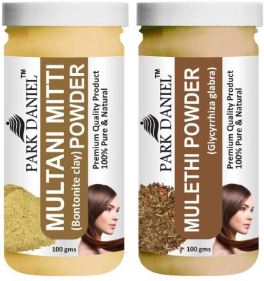PARK DANIEL Premium Multani Mitti Powder & Mulethi Powder Combo Pack of 2 Bottles of 100 gm (200 gm )(200 g)