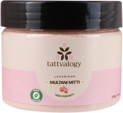 Tattvalogy Multani Mitti Powder | Bentonite Clay | Rich in Calcium | Face Mask & Hair Mask(200 g)