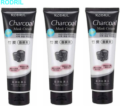 rodril CHARCOAL FACE MASK FOR PIMPLE AND OIL CONTROL PACK OF 3(390 ml)