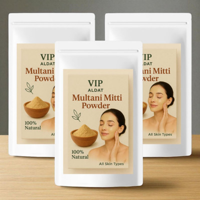 VIP ALDAT Multani Mitti Golden Aura Premium Blend for Detoxifying and Skin Brightness(450 g)