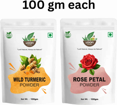 loofi wild turemeric and rose petals powder(100gm each)(200 g)
