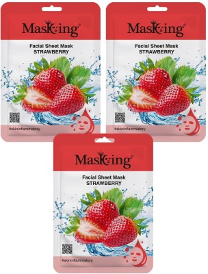 MasKing Beauty Facial Sheet Mask Strawberry Pack Of 3(60 ml)