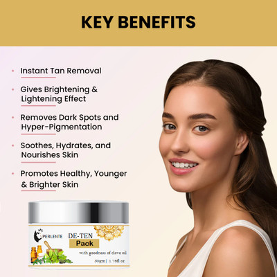 PERLENTE Sun-Tan Face Pack Instant Tan Removal & Sun Damage Protection Face Pack(50 g)