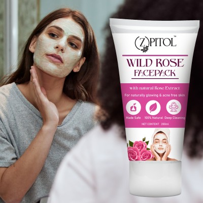 ZPITOL Wild Rose Face Pack To Remove Tanning & Dirt! Keeps Skin Healthy! Men Women(200 ml)