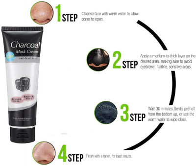 YAWI Charcoal peel off mask Face Mask Cream Blackhead Removal Pack of 1(130 ml)