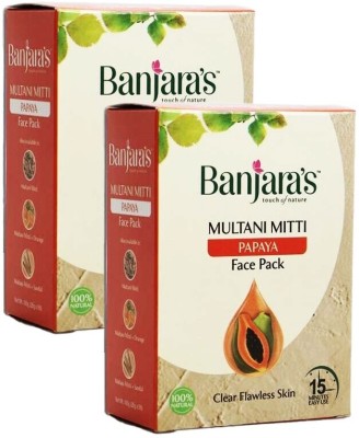 Banjaras Papaya Multani Mitti Face Powder - Pack Of 2(100 g)