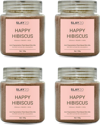 Slayzo Happy Hibiscus Herbal Skin Powder For Anti Pigmentation 100g Each (Pack of 4)400(400 g)