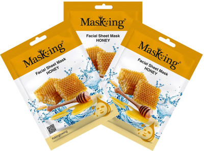 MasKing Beauty Facial Sheet Mask Honey Pack Of 3(60 ml)