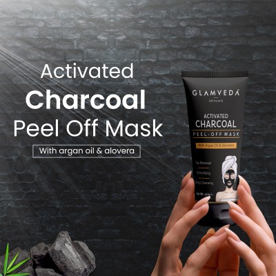 GLAMVEDA Charcoal Peel off Face Mask | Face Pack For Anti Pollution & Blackhead Removal(60 g)