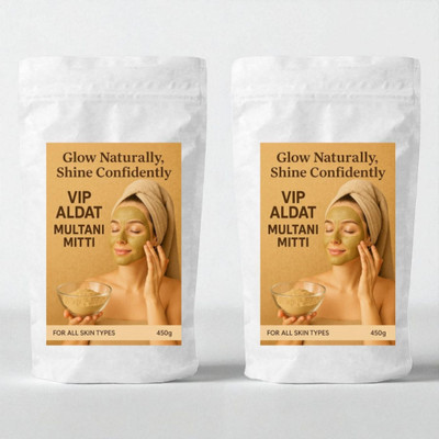 VIP ALDAT Herbal Multani Mitti Powder for Glowing Youthful Skin – Pack of 2 (2×400g)(900 g)