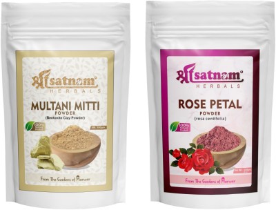 Shree Satnam Pure & Natural Rose Patel & Multani Mitti Powder For Skin & Hair Care Pack of 2(100 g)