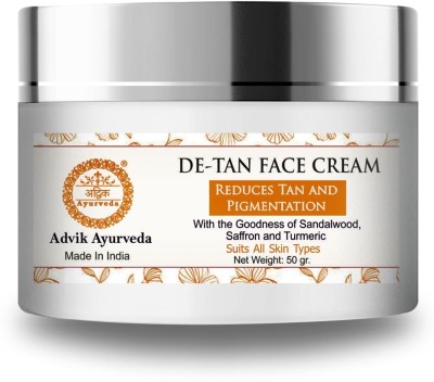 Advik Ayurveda De-tan Face Cream Reduces Tan and Pigmentation Removal Cream for Men and Women(50 g)