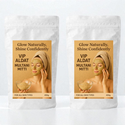 VIP ALDAT Herbal Multani Mitti Face Glow Powder (450 g × 2 = 900 g)(900 g)