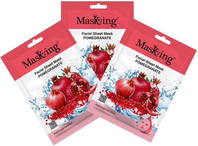 MasKing Beauty Facial Sheet Mask Pomegranate Pack Of 3(60 ml)