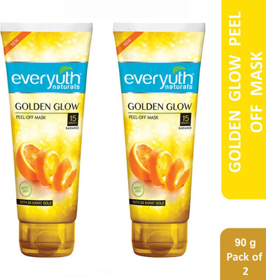 Everyuth Naturals Golden Glow Peel-off Mask for Instant Glow|24K Gold & Orange Peel Extract(180 g)