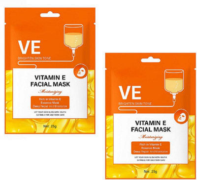 nuvya Glow Care Vitamin E Facial Mask – 2 Pc Combo(25 ml)