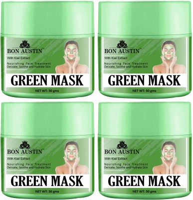 Bon Austin Green Face Mask with Kiwi Extract for Blackheads Removal Pack of 4 of 50Gms(200 g)