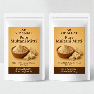 VIP ALDAT Herbal Multani Mitti Glow Powder for Brightness & Shine (450g × 2 = 900g)(900 g)