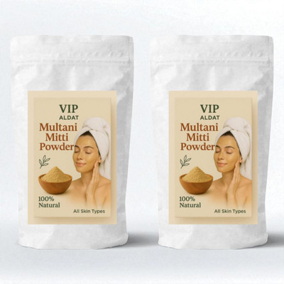 VIP ALDAT Pure Multani Mitti for Fresh & Oil-Free Skin – Pack of 2 (2×400g)(800 g)