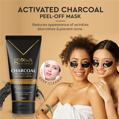 Globus Naturals Charcoal Peel Off Mask Enriched with Vitamin-E and Argan(100 g)