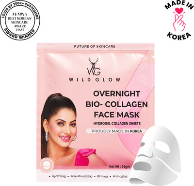 WILDGLOW Korean Glass Skin Bio-Collagen Overnight Face Mask Pack of 1(200 g)