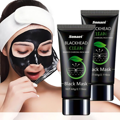 Sonavi Anti-Pollution Charcoal Peel-Off Mask for Clean Skin |Charcoal Mask(120 g)
