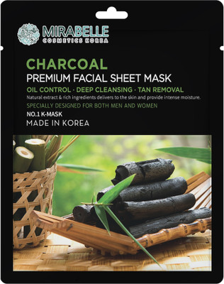 MIRABELLE COSMETICS KOREA Charcoal Facial Sheet Mask(25 ml)