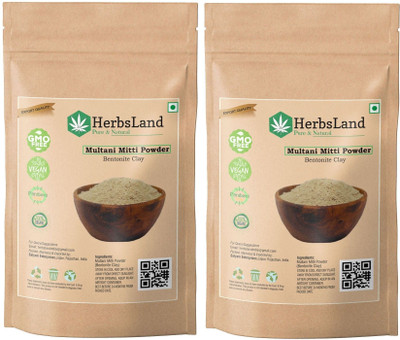 HerbsLand Organic Multani Mitti Powder for Skin and Face (100 g)(200 g)